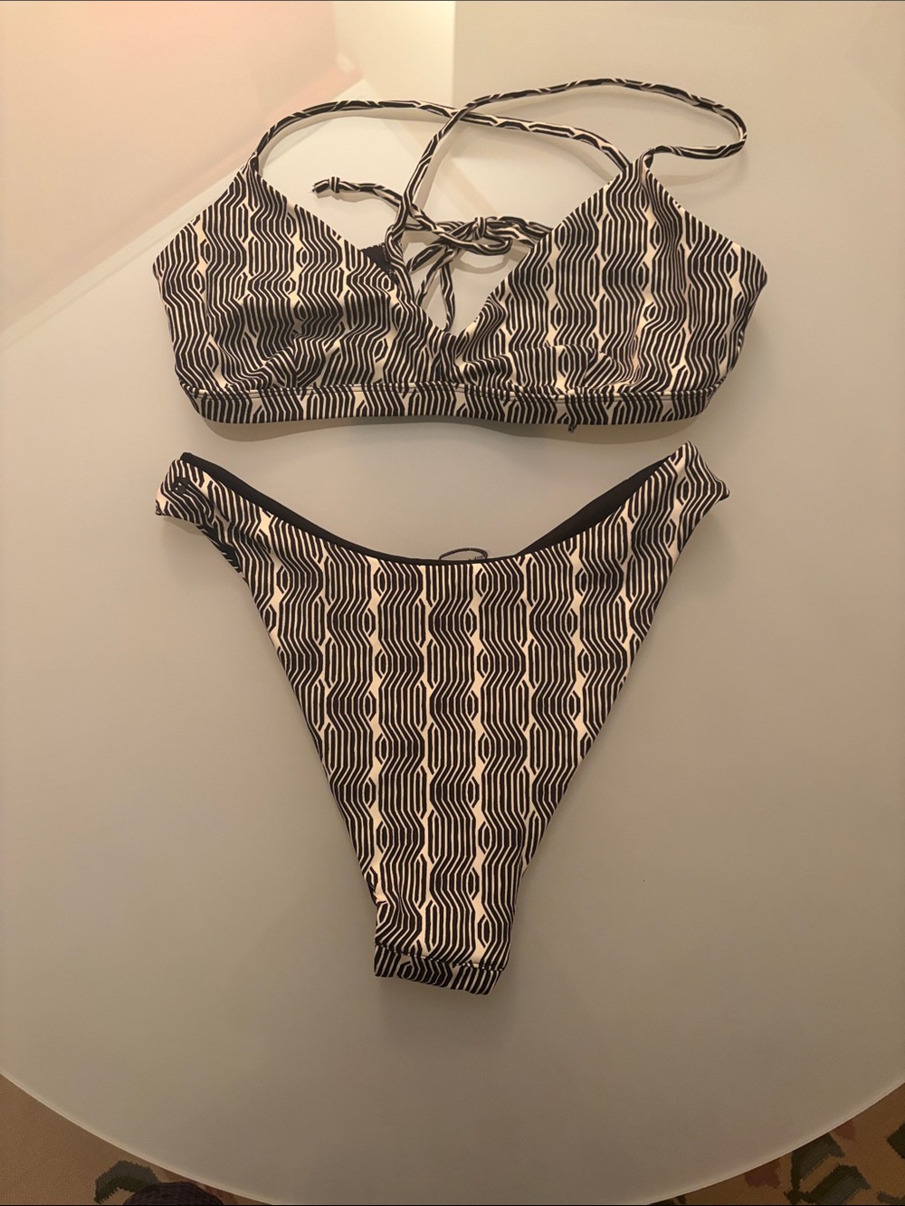 Frank and Oak black/white print bikini